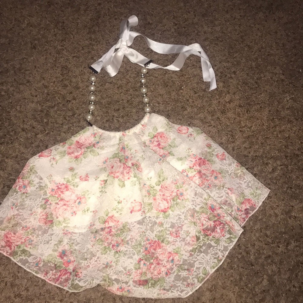 Janice floral lace crop top